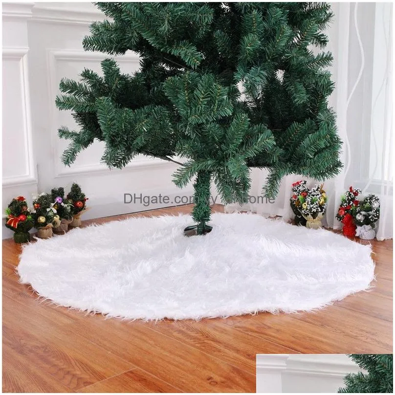 christmas tree plush skirt snowy white plush velvet merry christmas trees dress decorations festive party home decoration