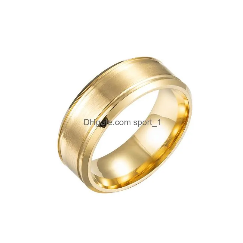 stainless steel matte ring simple gold rings women rings mens ring fashion jewelry will and sandy 080534