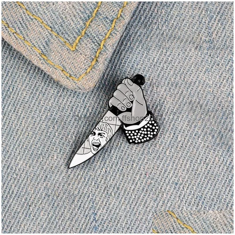 enamel pins origami game heart coffin science chemical cobweb matches rose knife brooch and pin cartoon lapel button badges