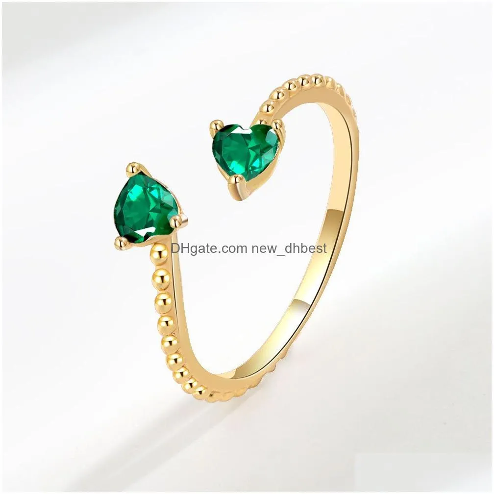 new trendy heart shape zircon wedding rings for women romantic pink engagement girlfriend female metal finger ring jewelry gift