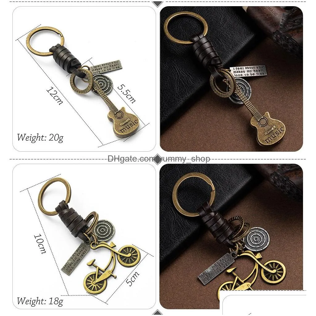 fashion car keychains lovers couple keychain bags music guitar elephant skateboard hat bicycle for key ring tags gifts