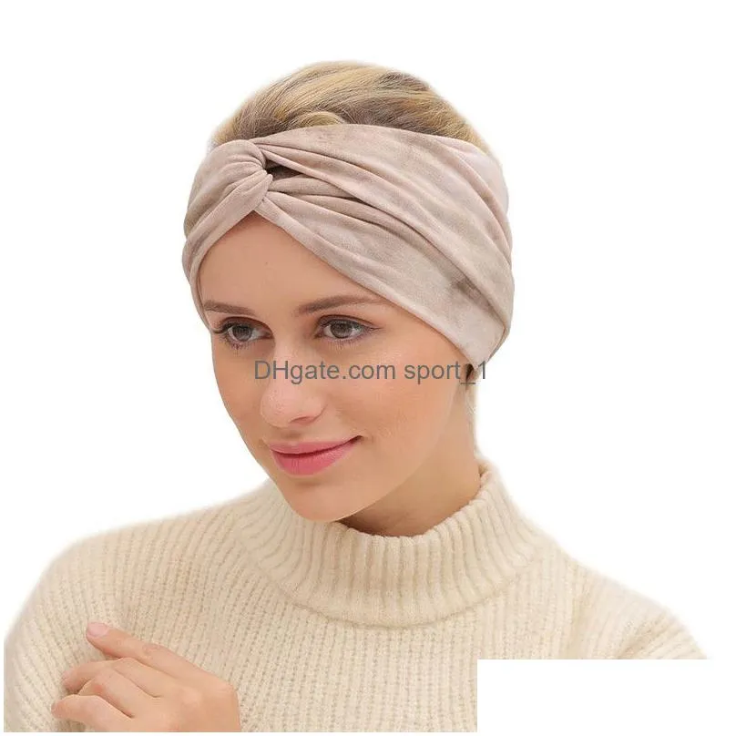 outdoor elasticity sports headband cross hairbands wide side hair band yoga headdress bohemian beach headwear headscarf for women
