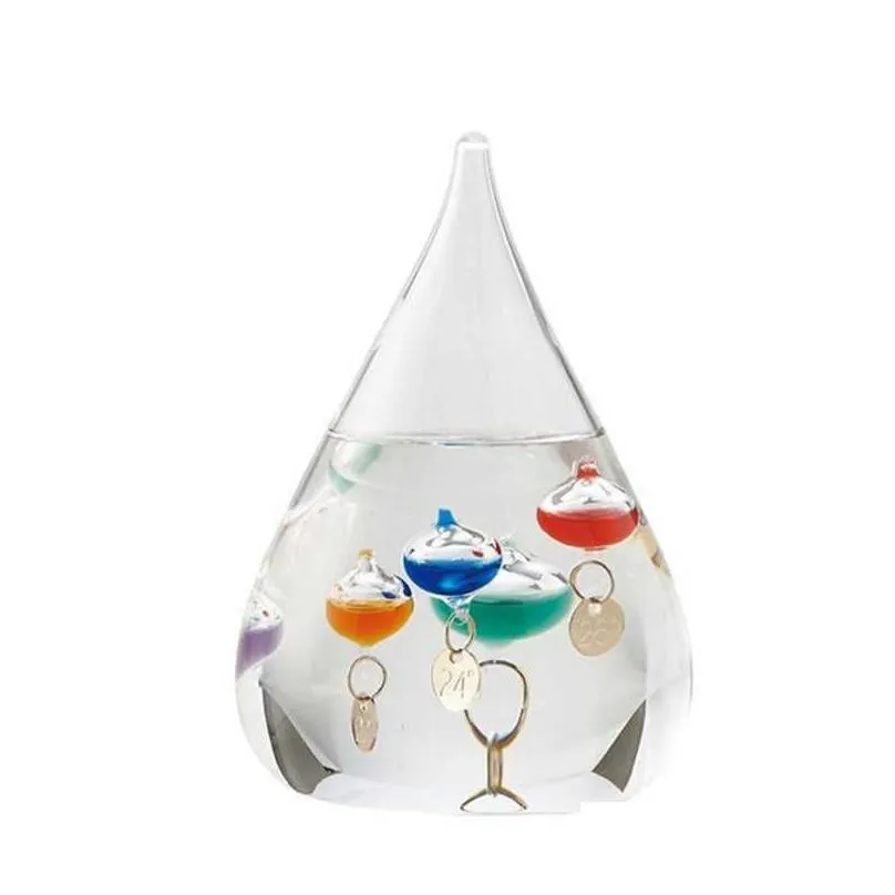 galileo thermometer water drop weather forecast bottle creative decoration 210811