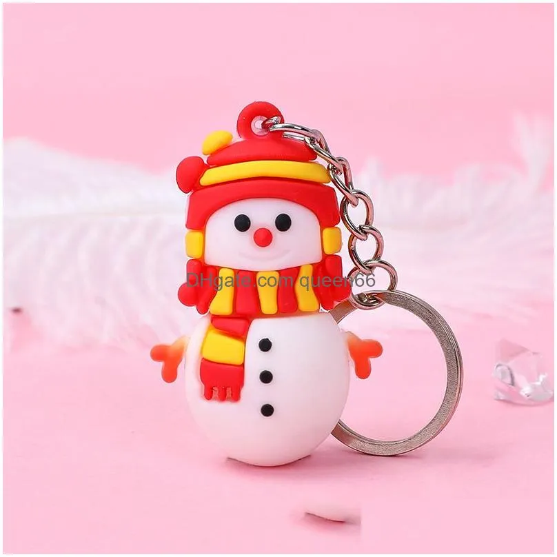 santa claus keychain men and women christmas gift pendant couple key ring ornaments cartoon keyring