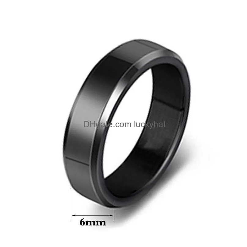 fashion 6mm stainless steel ring wedding band silver rings for men woman can diy engrave engagement jewelry fit size 513