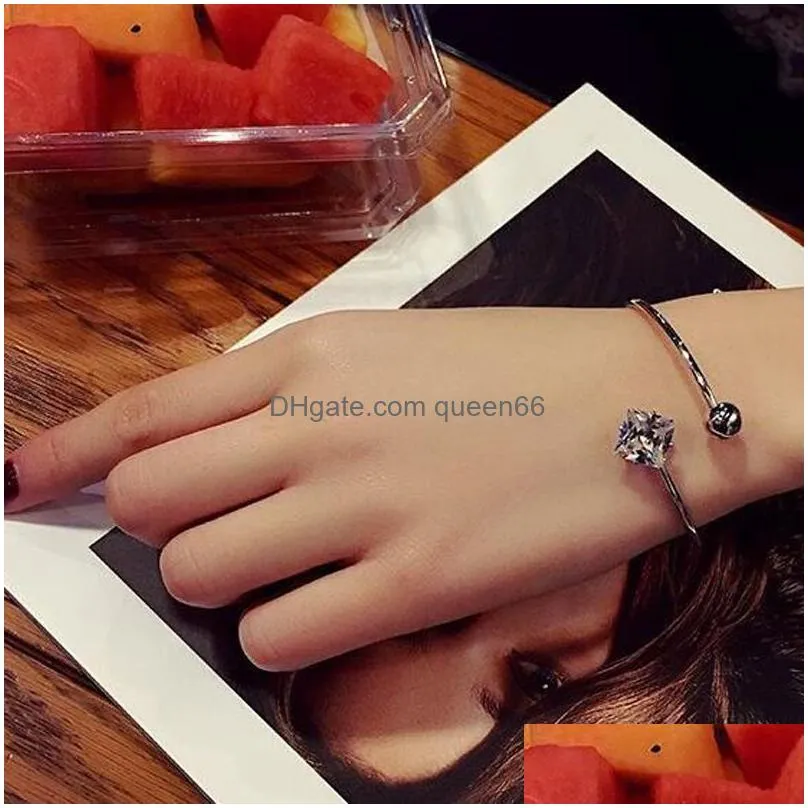 trendy snake punk pear shape silver adjustable open bracelets for women anniversary gift jewelry wholesale