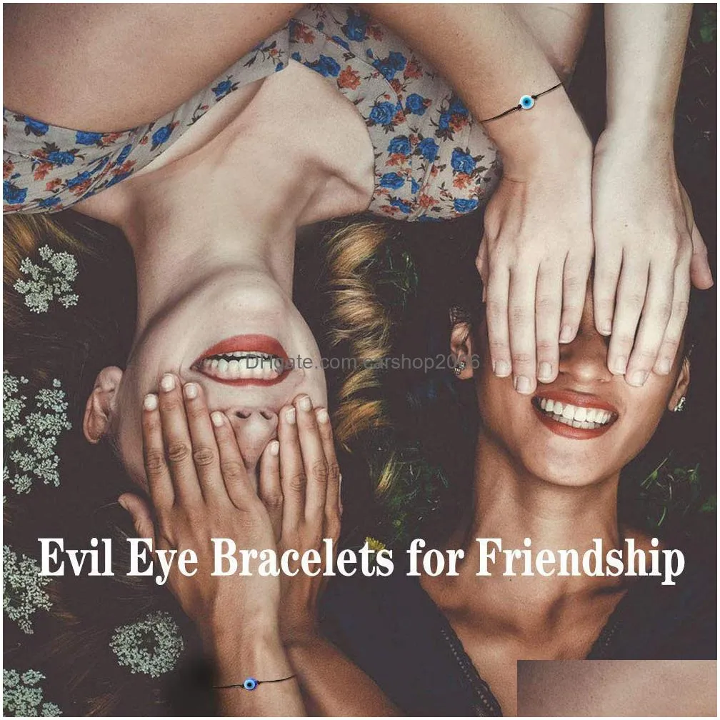 handmade evil blue eye bracelets set with card red black string bracelet kabbalah protection luck amulet for women men family friends