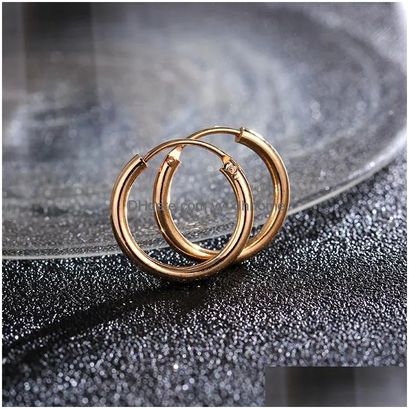 luxury small dangle earring circle round earrings for women men party wedding ear ring charm jewelry wholesale