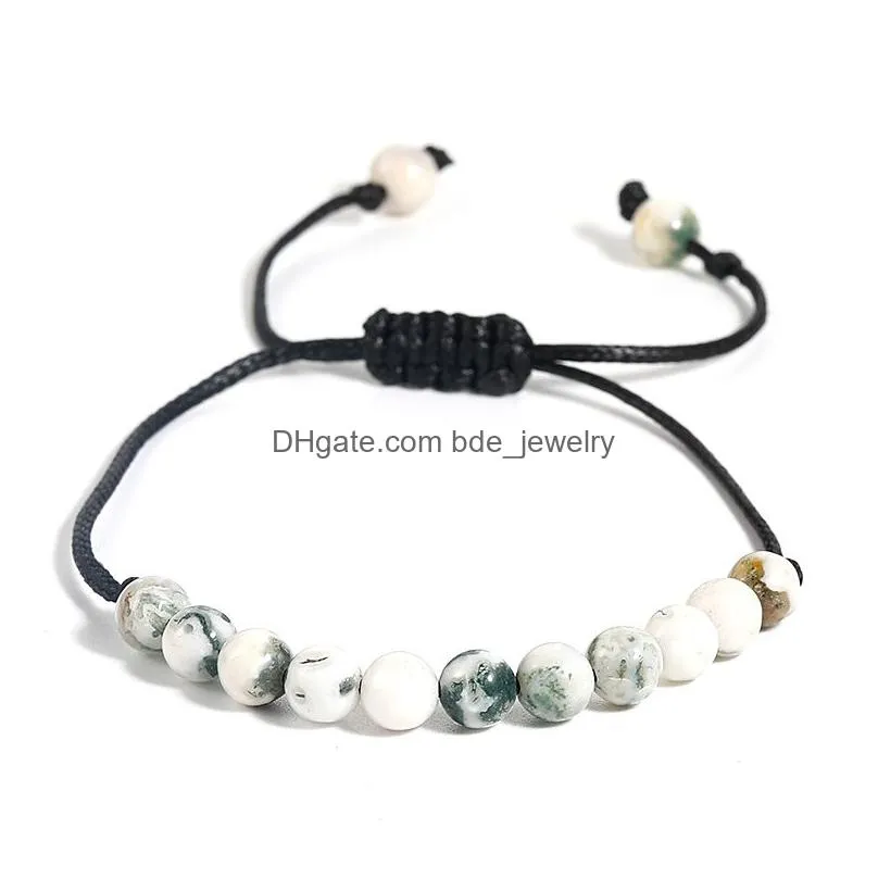 adjustable natural stone bead bracelet yoga healing crystal stretch beaded bracelets for women men handmade jewelry