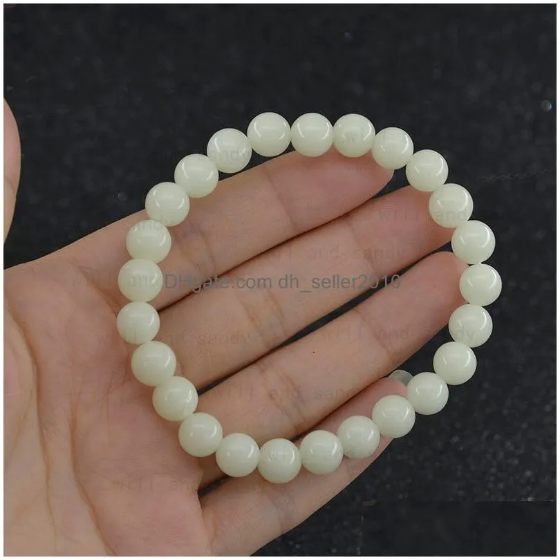 glow in the dark luminous stone beaded strand bracelets multi color fluorescent bracelet for women men fashion jewelry