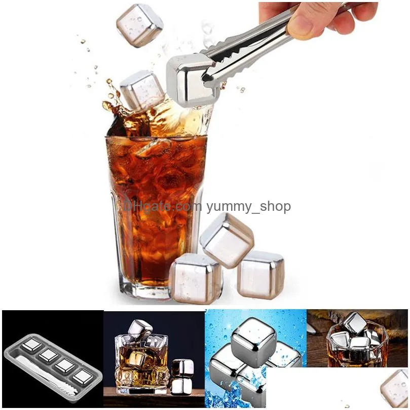 304 stainless steel ice wine stone coolers food grade whiskey chilling stones cubes home party barware drop ship