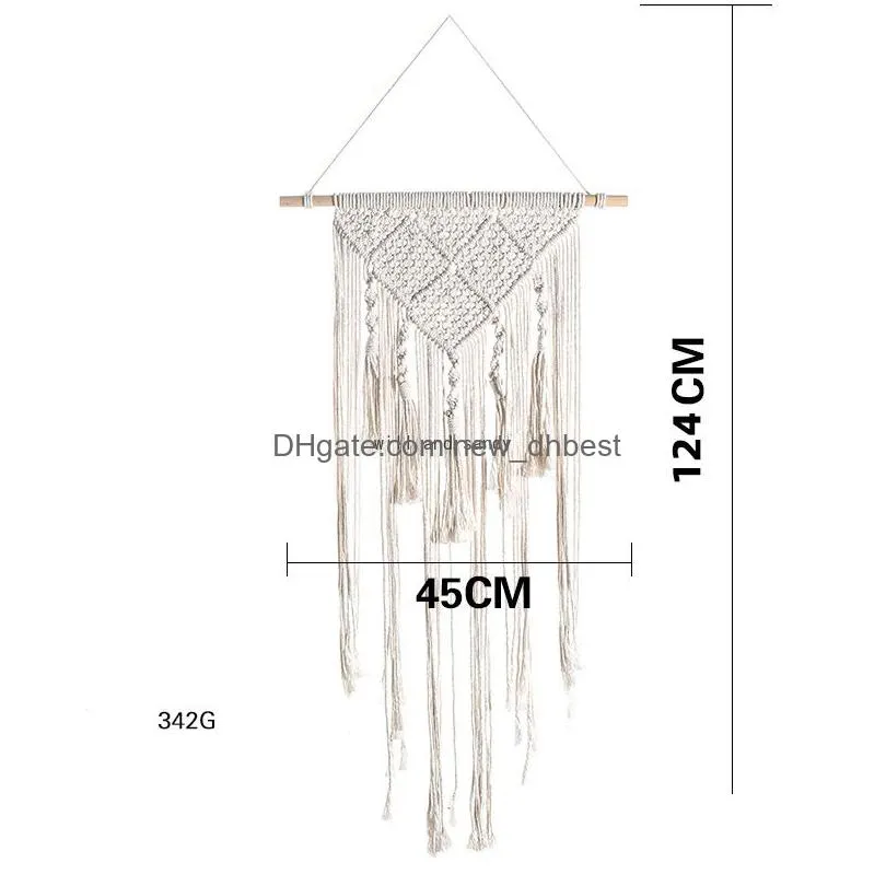 macrame wall hanging woven tassel curtain tapestry wall hanger boho home decor art tassel window hanging