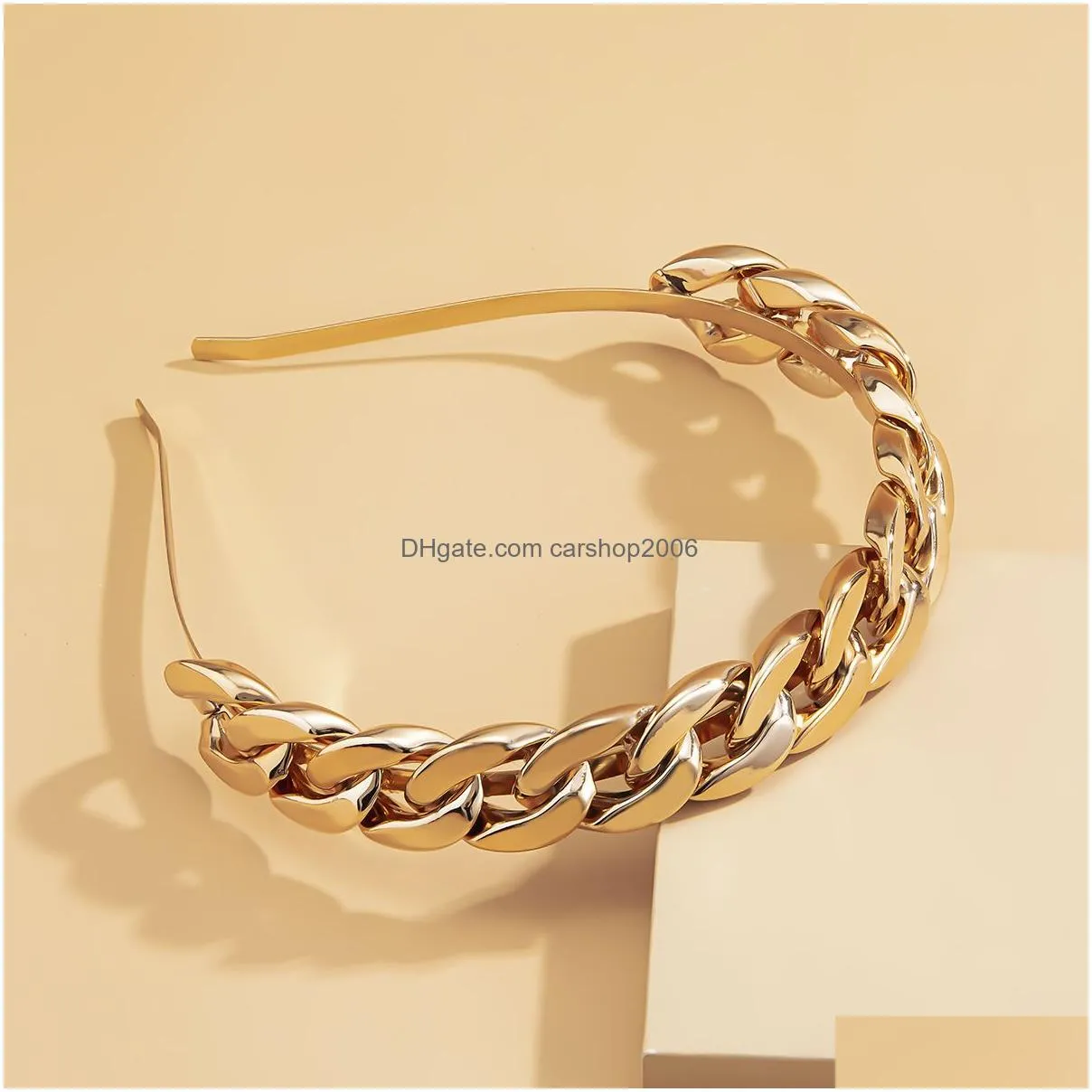 ccb chain band headband simple gold hair bands hoop clasp for women girls fashion jewelry will and sandy