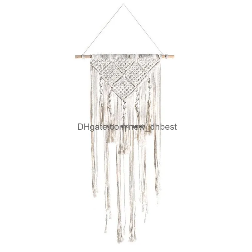 macrame wall hanging woven tassel curtain tapestry wall hanger boho home decor art tassel window hanging