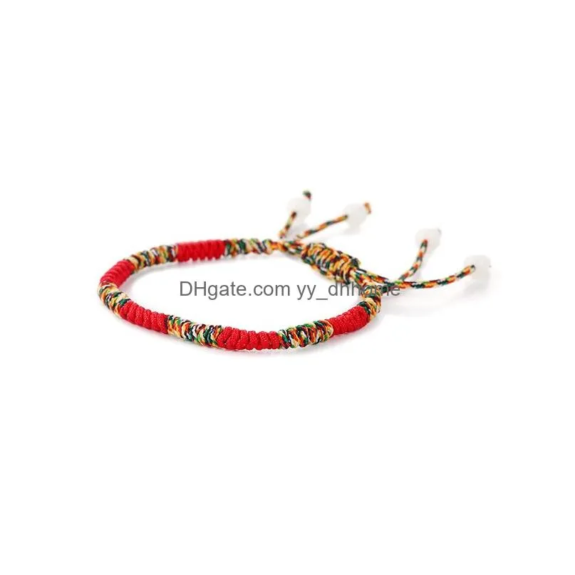 adjustable woven braided bracelet retro bohemian handmade thread bracelets multicolor string for women girls summer wrist band jewelry