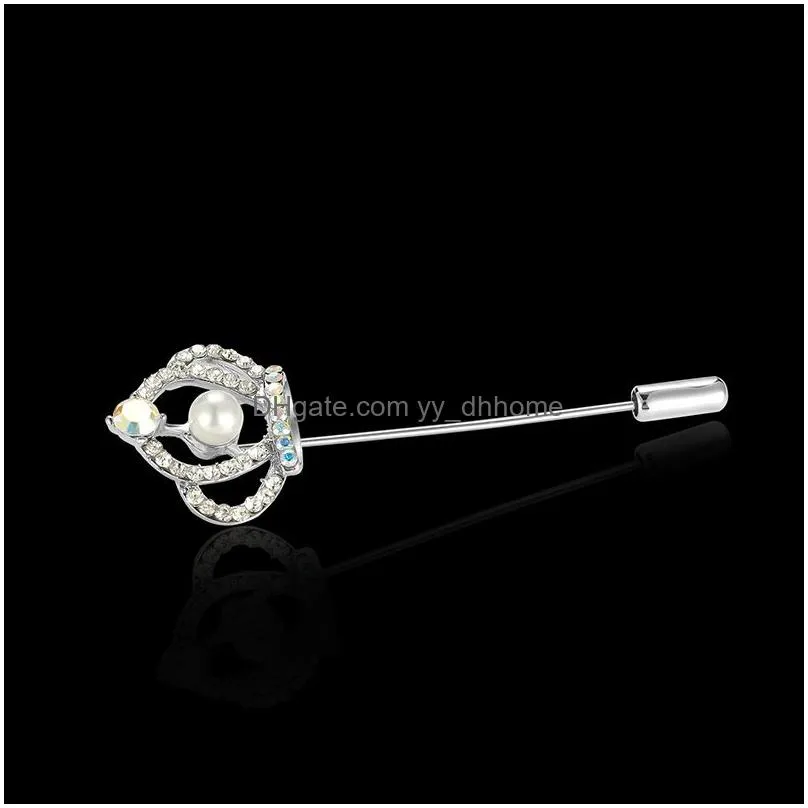 diamond crown brooch pins fashion crystal lapel pin breastpin corsage women men business suit jewelry will and sandy