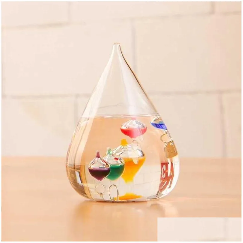 galileo thermometer water drop weather forecast bottle creative decoration 210811