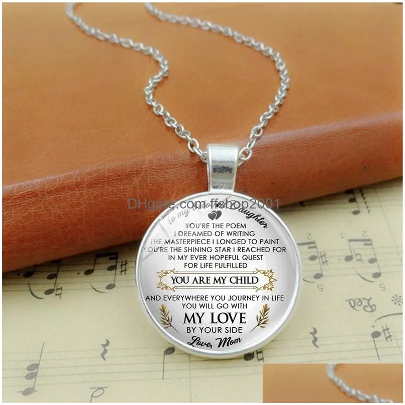 my love child necklace letter mother father glass cabochon necklaces fashion jewelry will and sandy drop ship