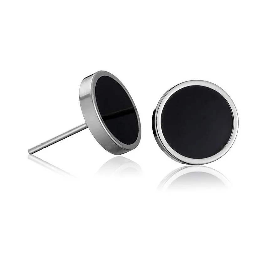 black stainless steel stud earrings hip hoop ear rings for women men fashion jewelry will and sandy