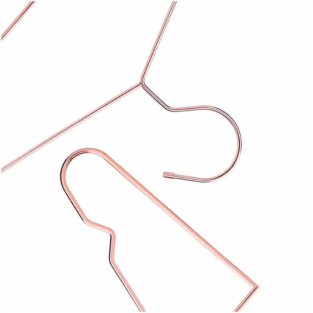 hangerlink rose copper gold metal clothes shirts hanger with groove heavy duty strong coats hanger suit hanger 30 pcs/lot 201221