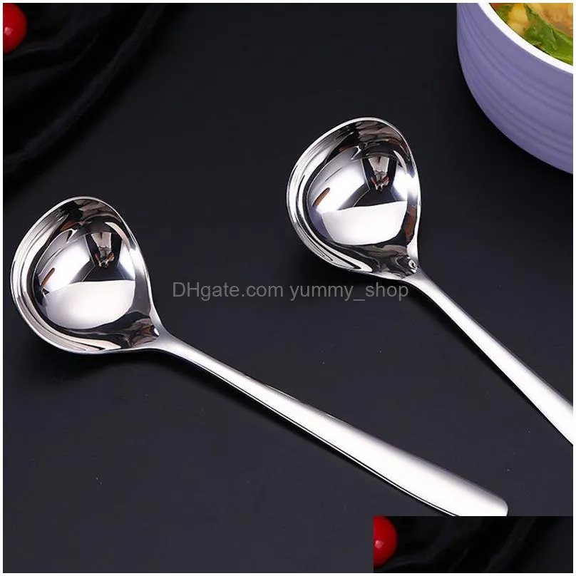 stainless steel soup spoons sauce spoon home kitchen drinkware tool