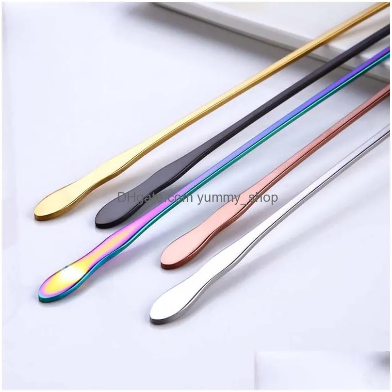 stainless steel coffee scoops gold rainbow stirring scoops mug ice scoop dessert ladle spoon home kitchen dining coffeeware