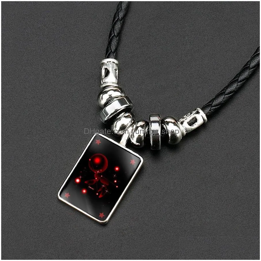 12 constell horoscope necklaces glow in the dark sign fashion jewelry women mens necklace will and sandy