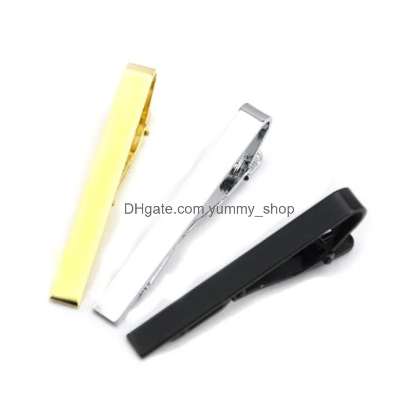 glaze silver gold black tie clips business suits shirt necktie ties bar clasps fashion jewelry for men will and sandy