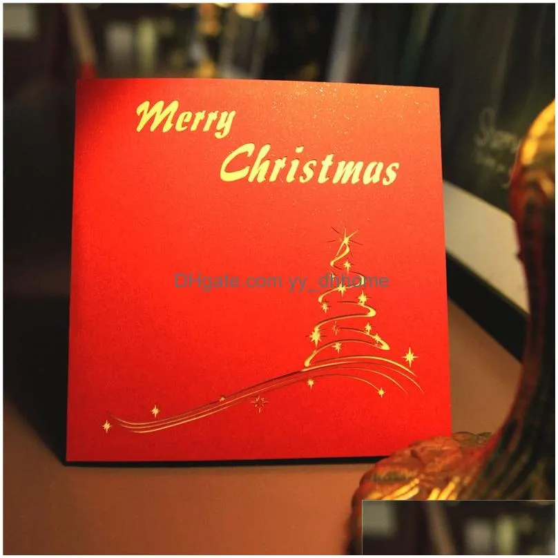 3d artificial christmas tree greeting card wish cards for friends relatives wish christmas decorations