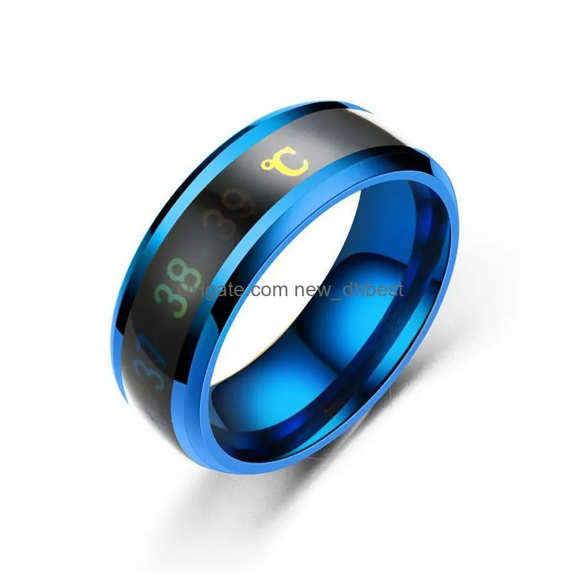 stainless steel temperature sensing ring mood ring wedding rings band women mens rings fashion jewelry will and sandy gift