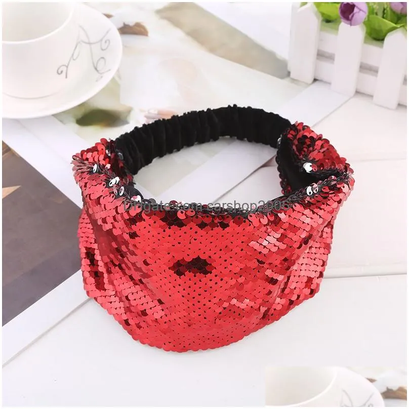 fish scale sequin paillette headband diy hair bands wrap for women children fashion jewelry will and sandy