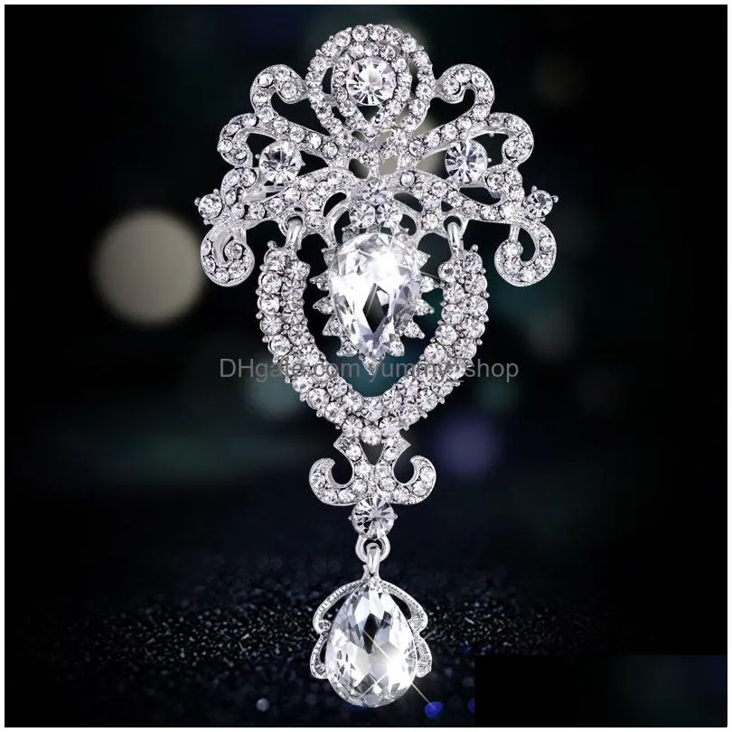 diamons crystal crown drop brooches pins corsage scarf clips engagement wedding brooch for women men fashion jewelry will and sandy