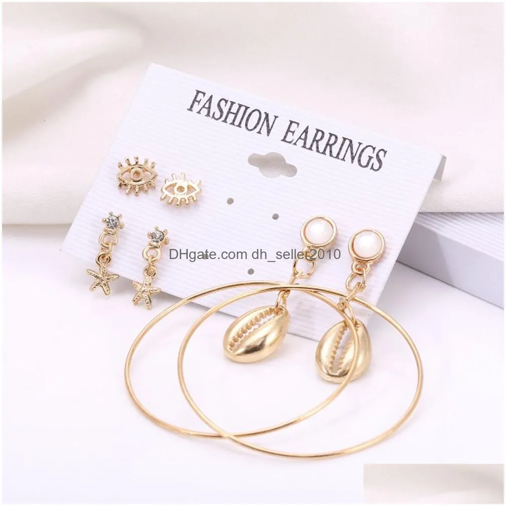 hyperbole big starfish dangle earrings for women sea shell drop earrings round ear stud gold summer dress jewelry ornament