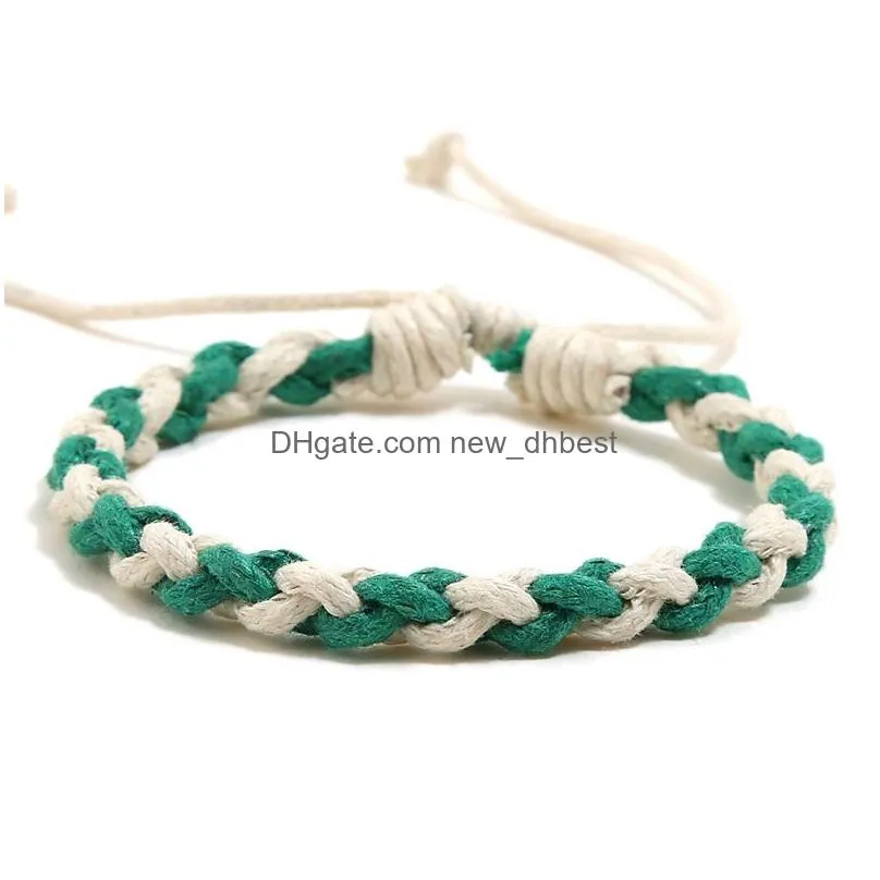 colors weave braid bracelet simple string adjustable bracelets women mens bangle cuff fashion jewelry will and sandy gift