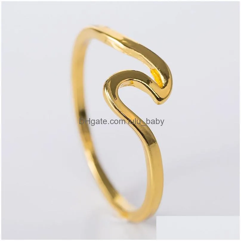 2021 wave alloy silver ring charms rose gold minimalist jewelry wedding rings for women valentines day gift wholesale