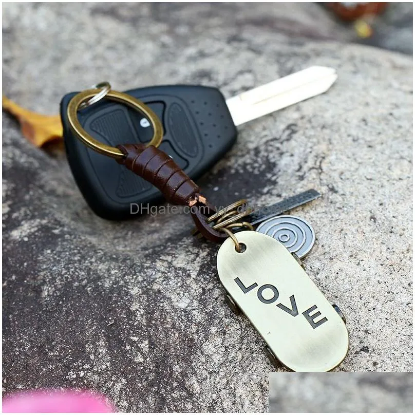 love skateboard key rings antique silver letter tag keychain weave holders fashion jewelry will and sandy drop ship