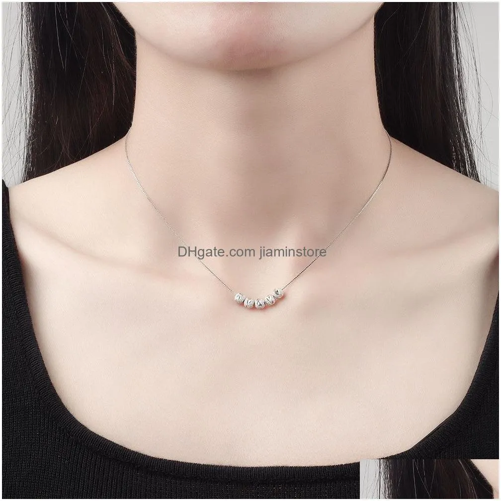 transfer bead necklace for women blessing wealth good luck gold color silver color clavicle chain simple choker buddhist jewelry