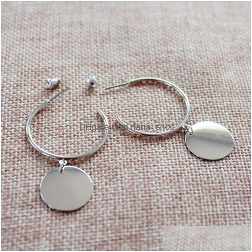 bohemian simple hoop dangle earrings american design elegant round disc geometric unique earring for women jewelry accessory