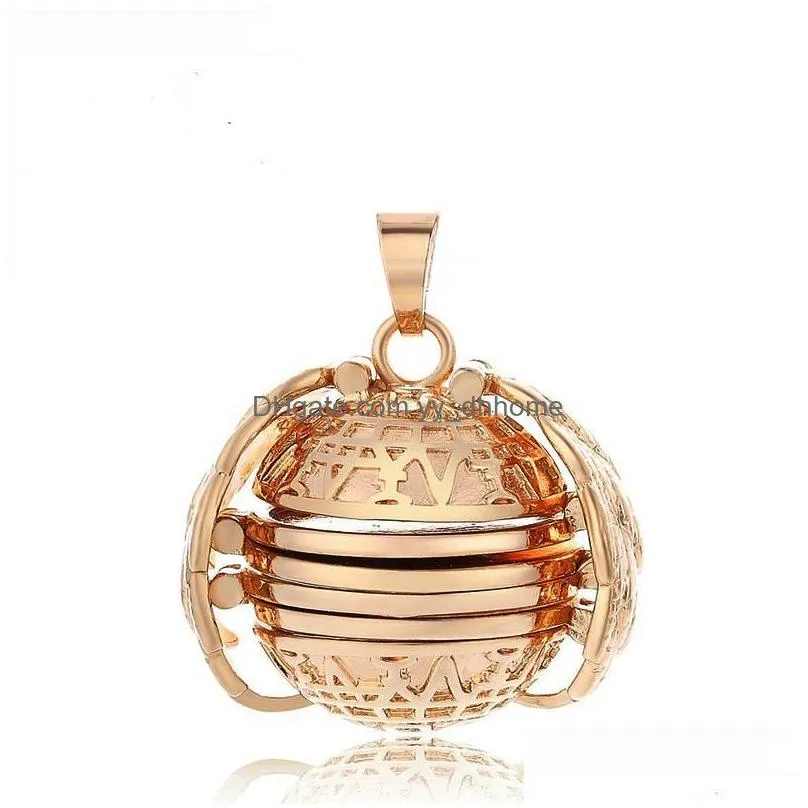diy fold p o locket necklace openable ball live memory pendant silver gold necklaces fashion jewelry drop ship 380177