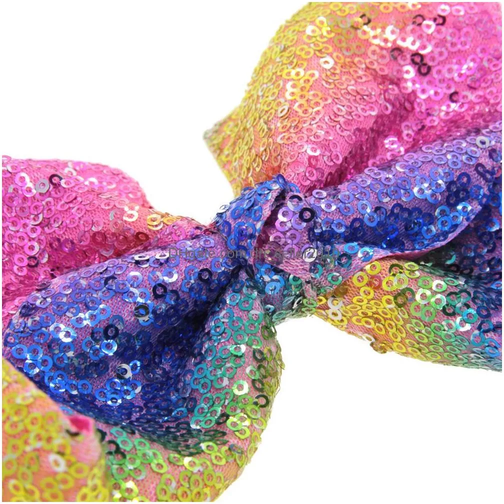 glitter paillette bow knot hair clip barrettes baby kids bobby pin hairpin dress fashion jewelry