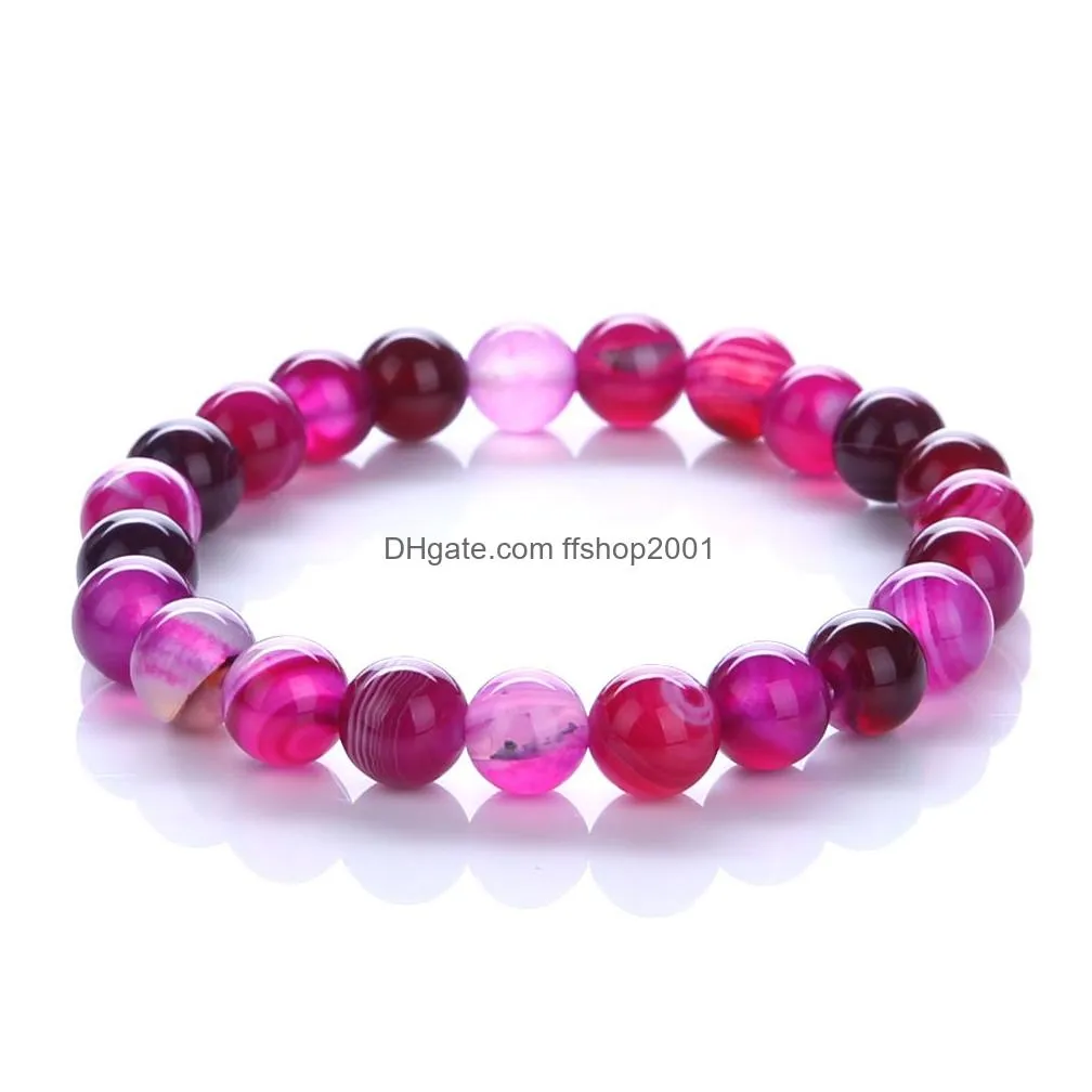 colorful agate beaded bracelet strand yellow purple gemstone bracelets fashion women jewelry gift will and sandy