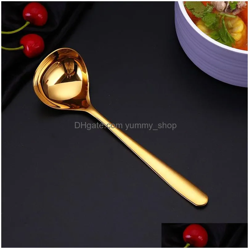 stainless steel soup spoons sauce spoon home kitchen drinkware tool