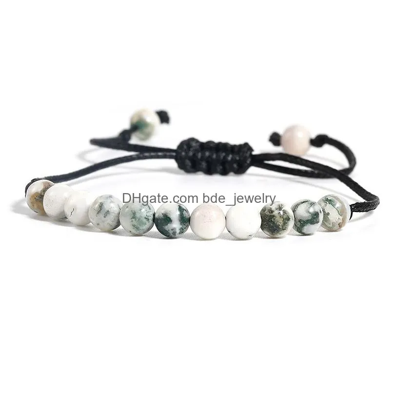 adjustable natural stone bead bracelet yoga healing crystal stretch beaded bracelets for women men handmade jewelry