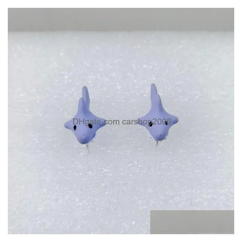 fashion threedimensional cute animal bite stud earring personalized pierced earrings