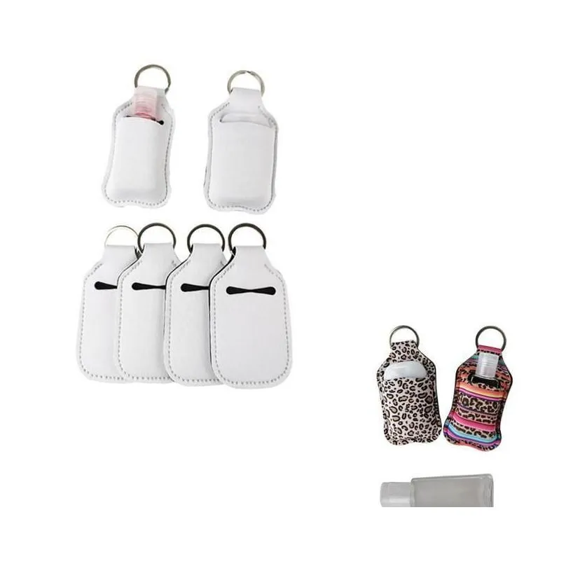 30ml sublimation blank neoprene perfume bottle holder sbr blank hand sanitizer bottle set white perfume bottle holder keychain gift