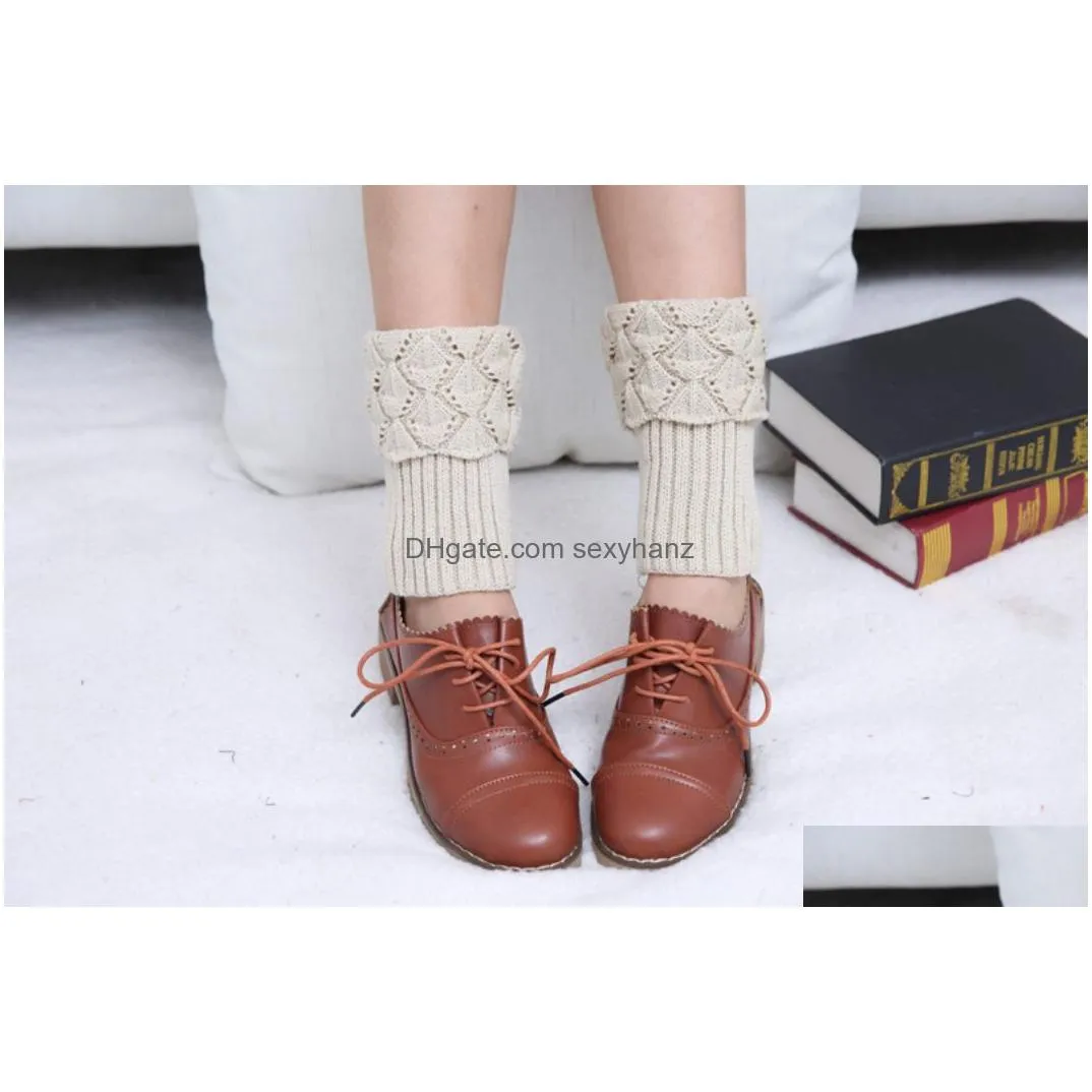 update knit folded socks loose boot socks stockings leg warmers leggings women autumn winter warm cuff drop ship 010036