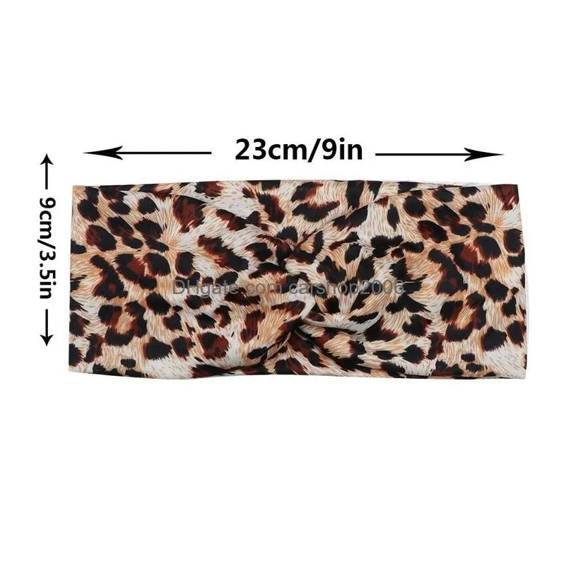 leopard cross tie headbands sports yoga stretch wrap hairband hoops fashion for women will and sandy