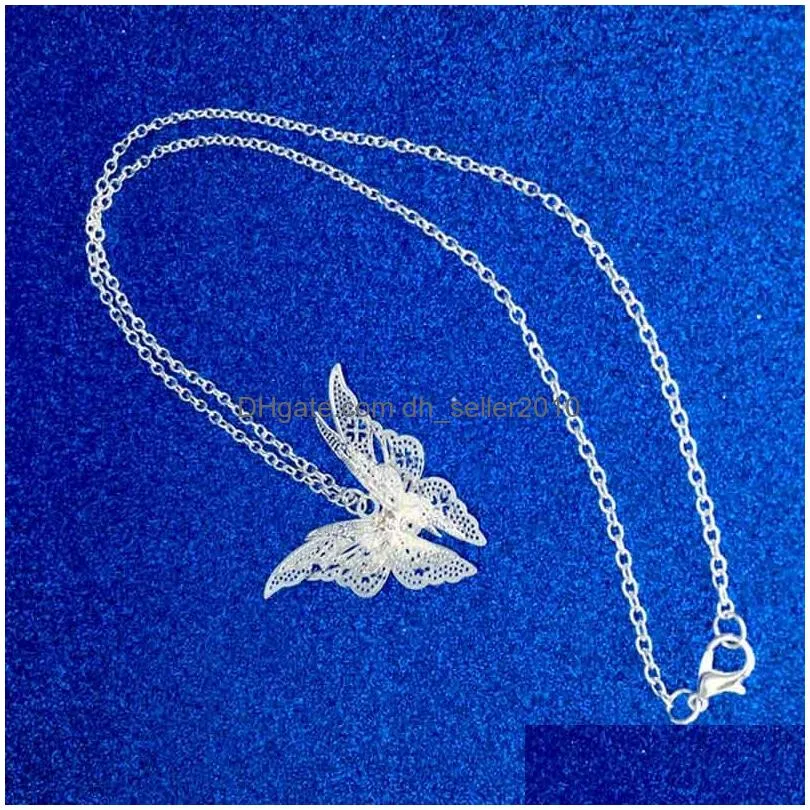 silver butterfly diamond necklace chain jewelry women necklace fashion jewelry fashion gift 162361