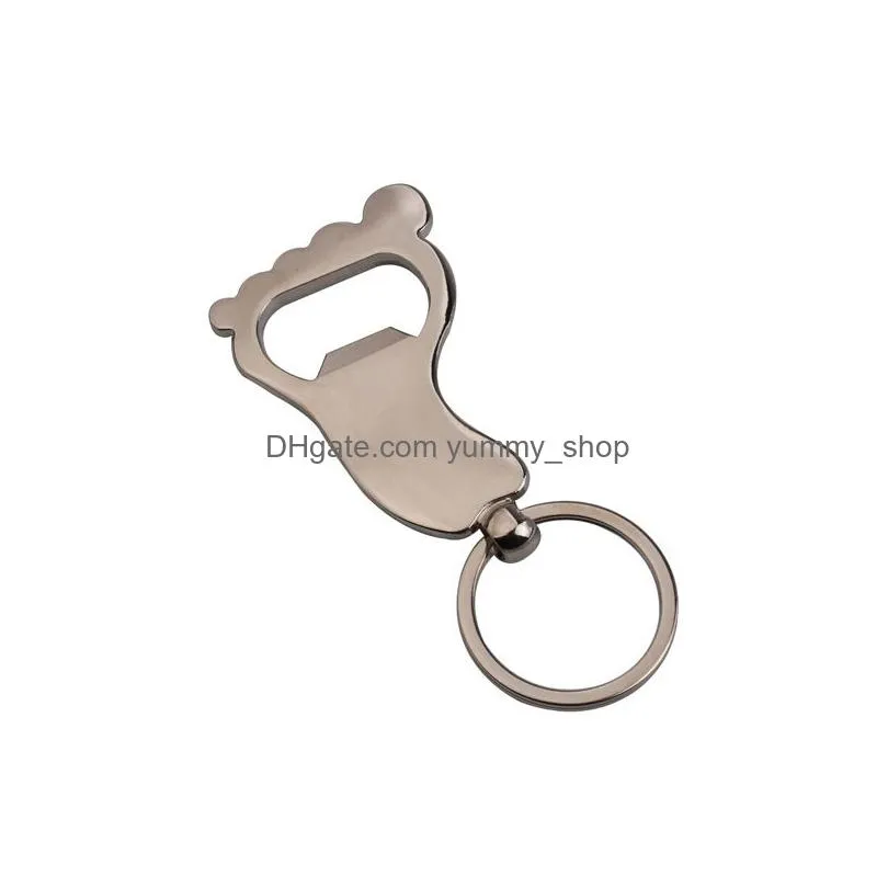 metal foot bottle opener key ring holders keychain bag hangs fashion jewelry will and sandy gift