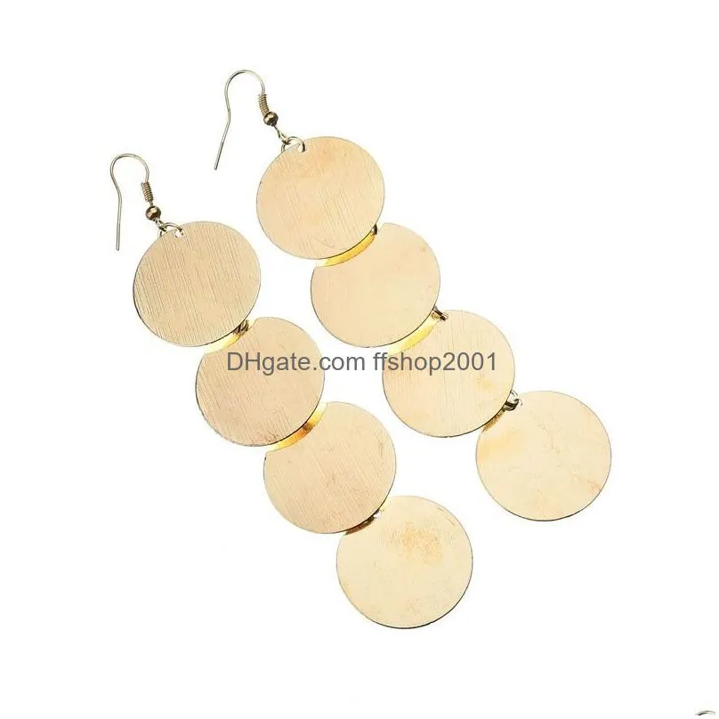  exaggerated metal big circle dangle earrings atmospheric disc multilevel fashion retro round boho style hollow ladies earring
